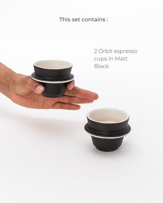 Orbit 90 ml Espresso Cup Matt Black (Set of 2)