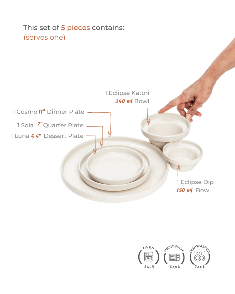 Lunar Dinner Set Nude (5 pieces)