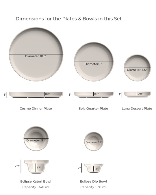 Lunar Dinner Set Nude (5 pieces)