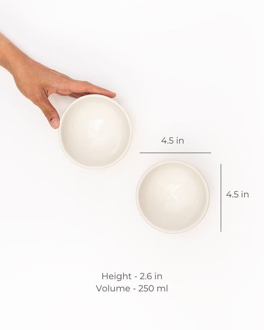 Fullstop 250 ml Dessert  Bowl Nude (Set of 2)