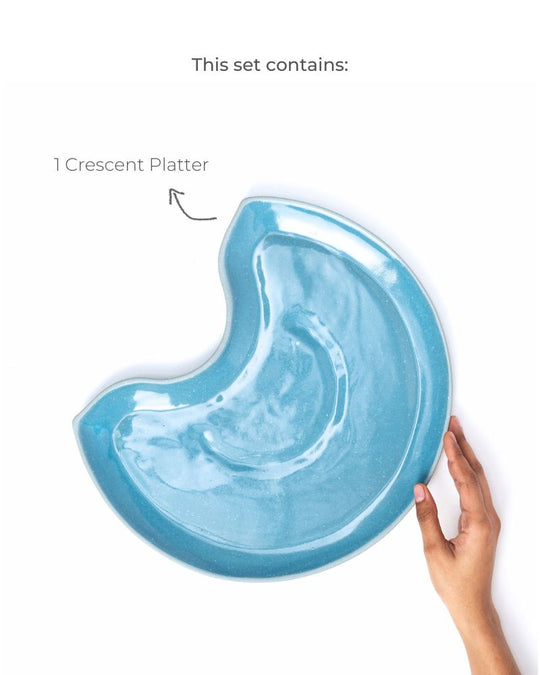 Crescent Platter Pacific Blue