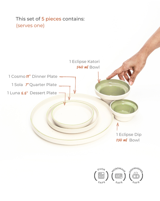 Lunar Dinner Set Sage Green (5 pieces)