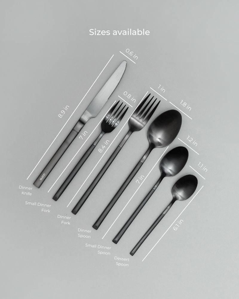 Kyro Cutlery Set Matt Black (2 Pieces)