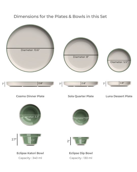 Lunar Dinner Set Sage Green (5 pieces)