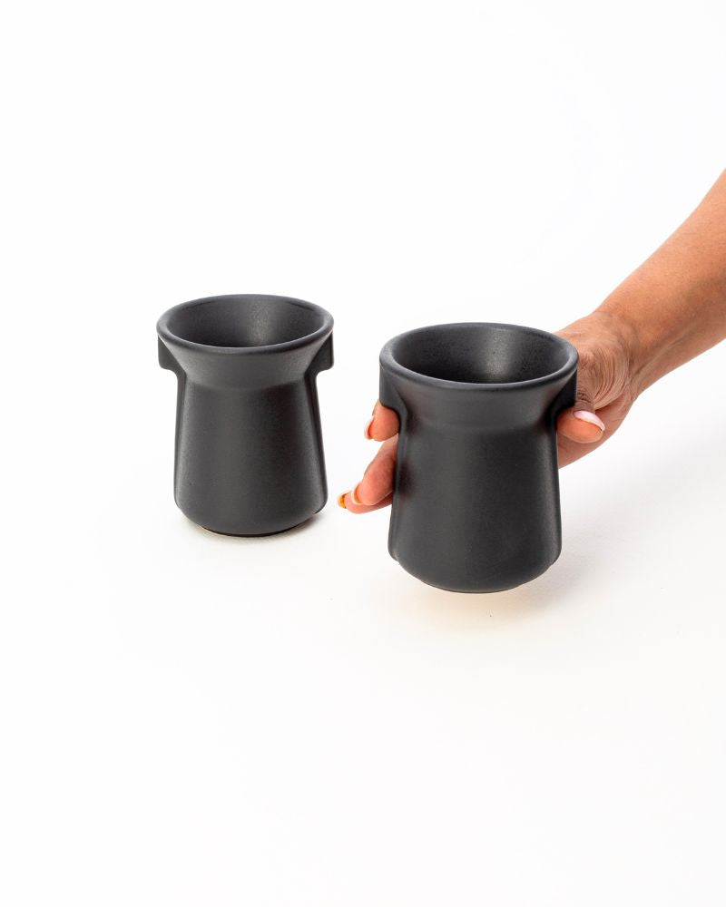 Flare 200 ml Tea Cup  Matt Black (Set of 2)