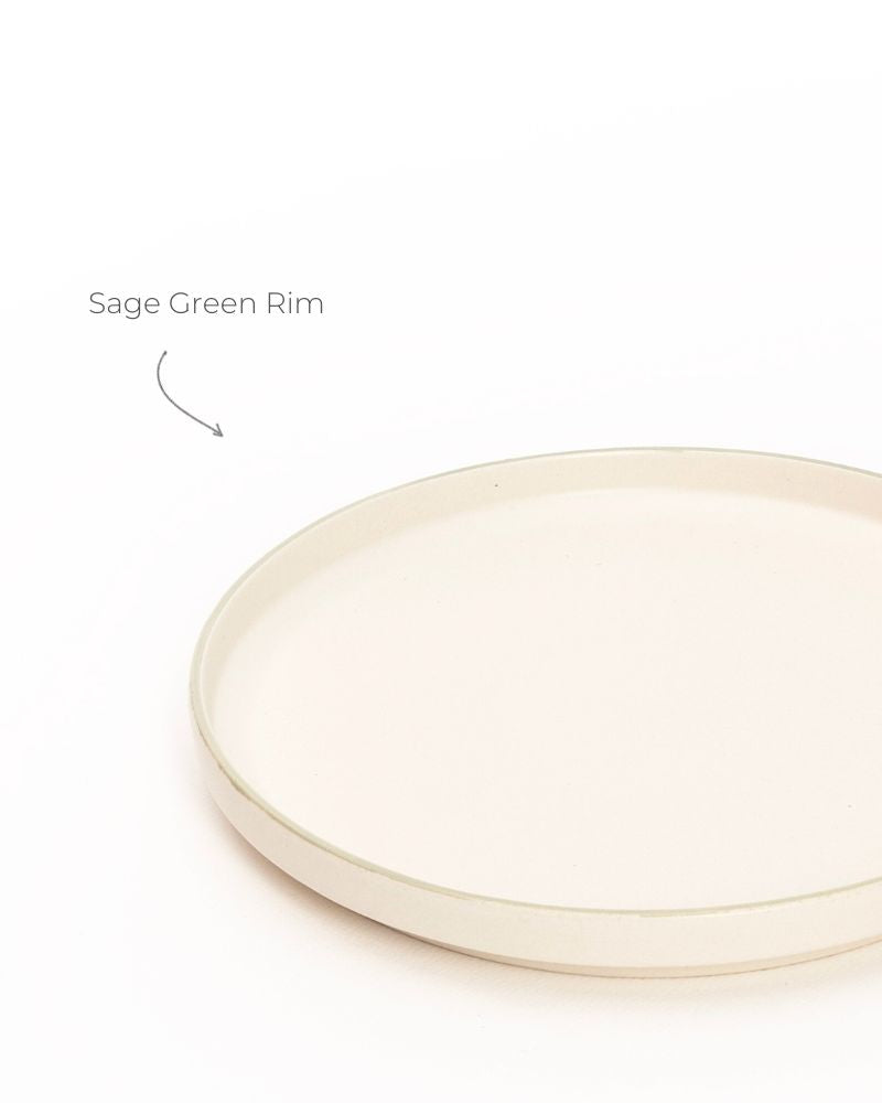 Cosmo Dinner Plate Sage Green Rim (Set of 2)