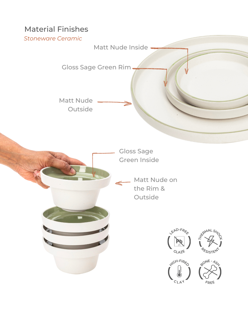 Lunar Dinner Set Sage Green (5 pieces)