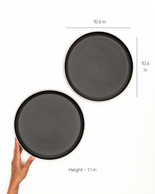 Cosmo Dinner Plate Matt Black (Set of 2)