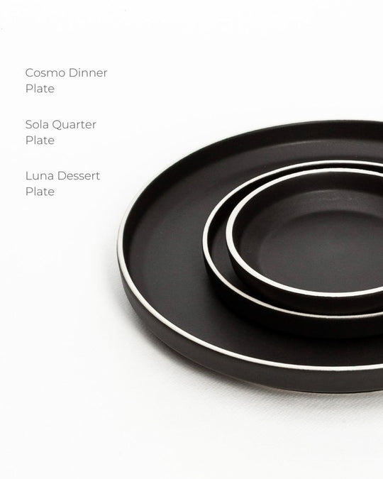 Cosmo Dinner Plate Matt Black (Set of 2)