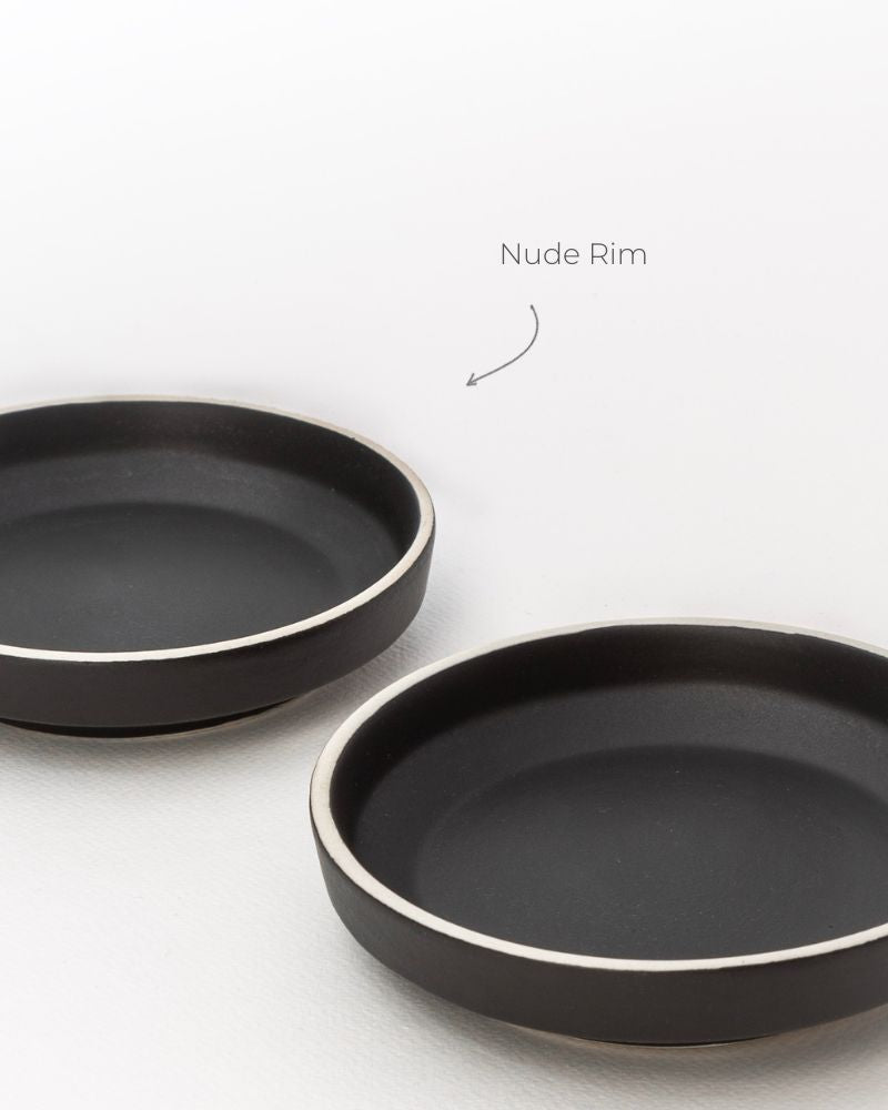 Luna Dessert Plate Matt Black (Set of 2)