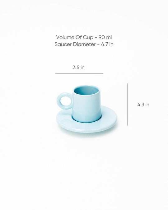 Lilo Espresso Cup & Saucer Set Aqua (Set of 2)