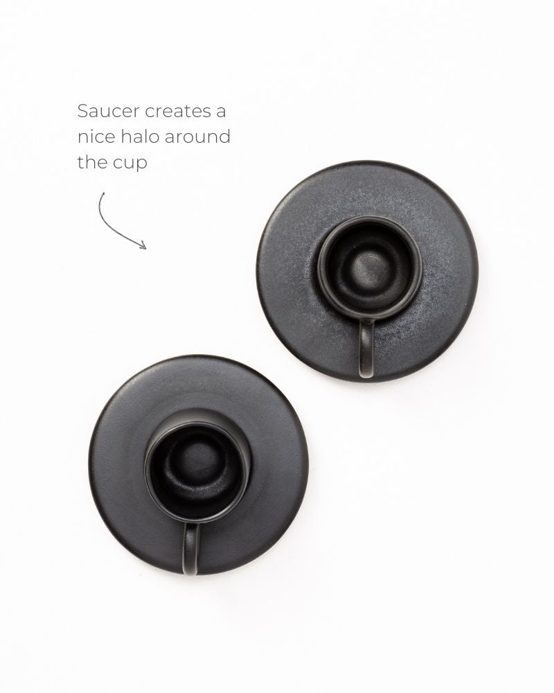 Lilo Espresso Cup & Saucer Set Matt Black (Set of 2)