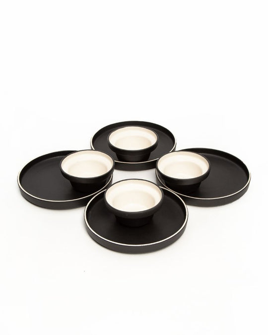 Lunar Appetiser Set Matt Black (8 Pieces)