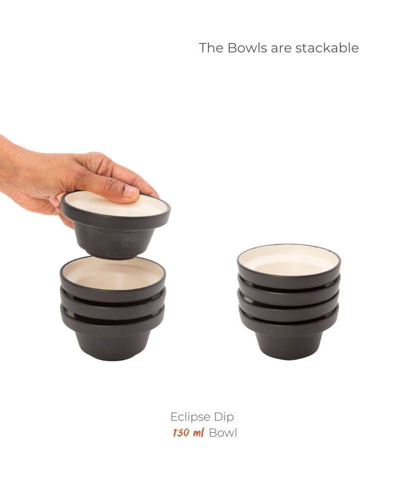 Lunar Appetiser Set Matt Black (8 Pieces)