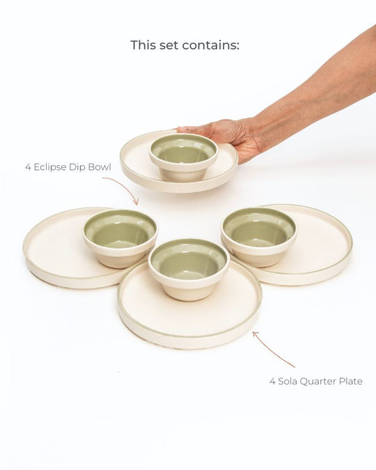 Lunar Appetiser Set Sage Green (8 Pieces)