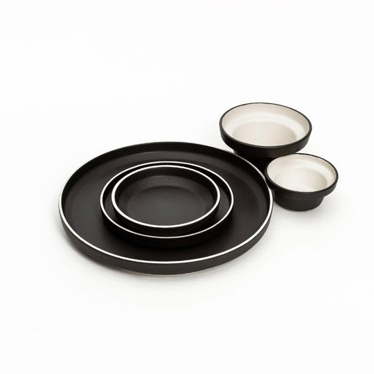 Lunar Dinner Set Matt Black (5 pieces)