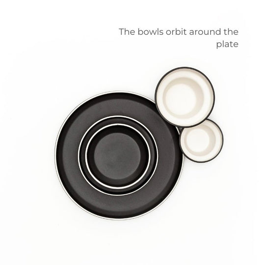 Lunar Dinner Set Matt Black (5 pieces)