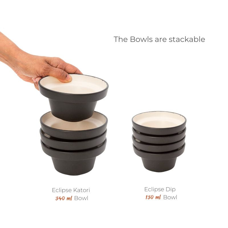 Lunar Dinner Set Matt Black (5 pieces)