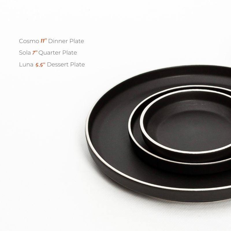 Lunar Dinner Set Matt Black (5 pieces)