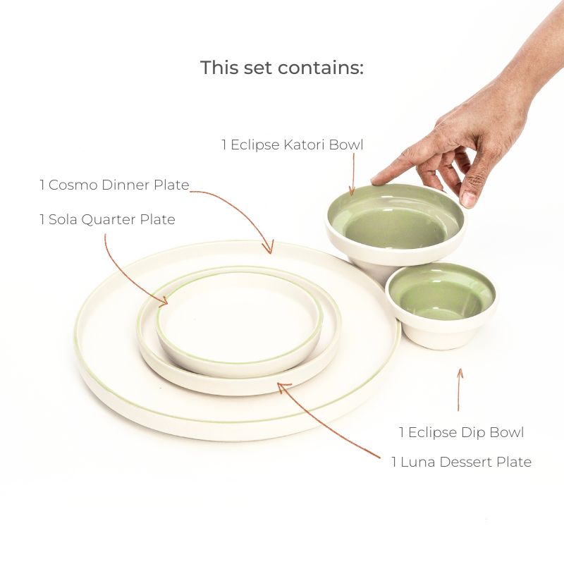 Lunar Dinner Set Sage Green (5 pieces)