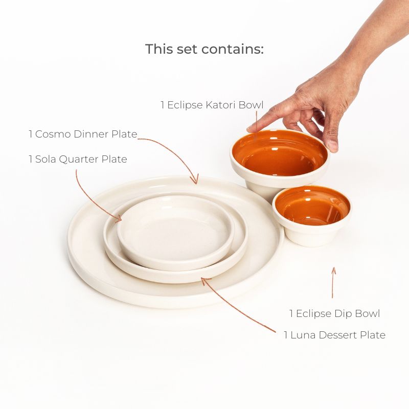 Lunar Dinner Set Warm Brown (5 pieces)