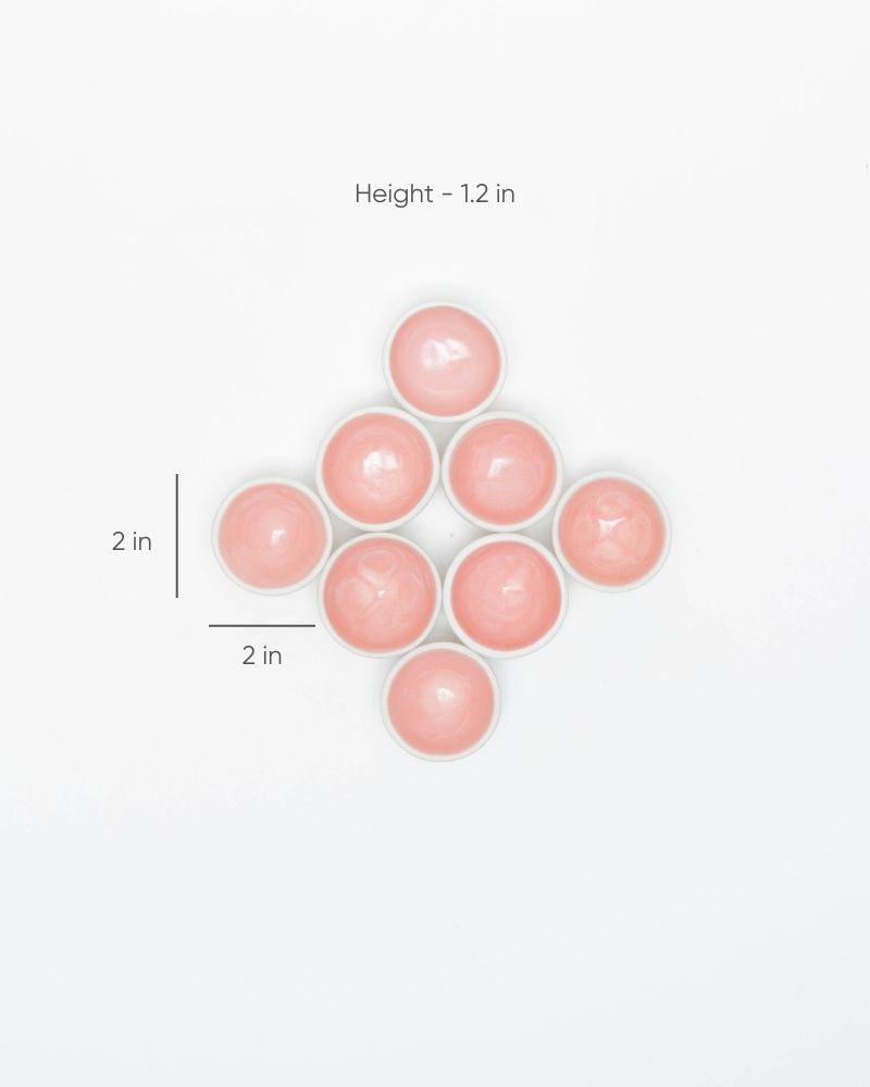 Dot Dip Plate Pink (Set of 8)