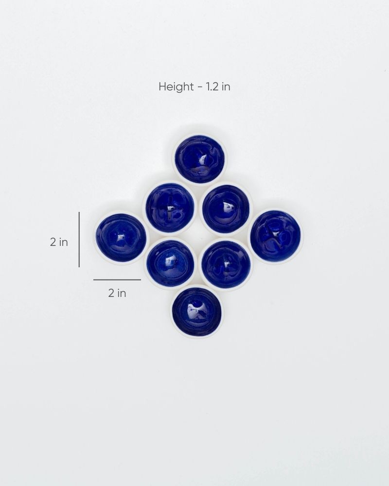 Dot Dip Plate Deep Blue (Set of 8)