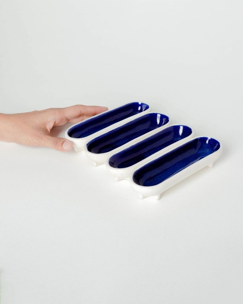 Hyphen Dip Plate Deep Blue (Set of 4)